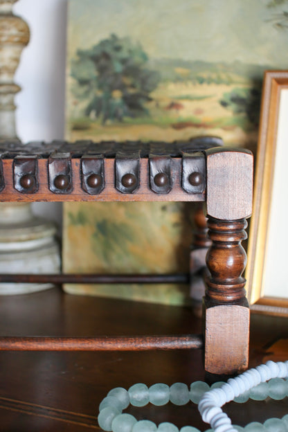 English Leather String Stool
