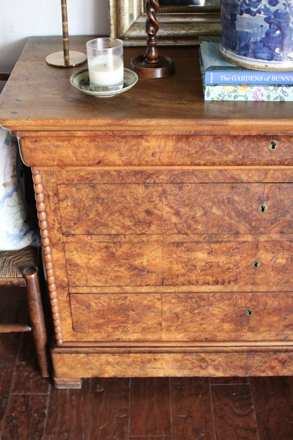 French Louis Phillipe Commode with Bobbin Detailing