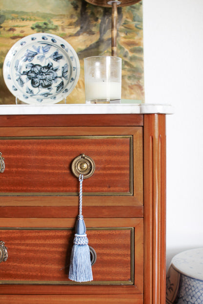 French Louis XVI Petite White Marble Top Commode