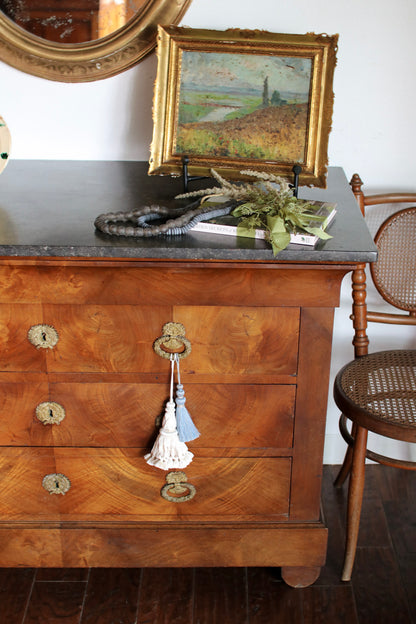 French Louis Philippe Commode with Black Marble