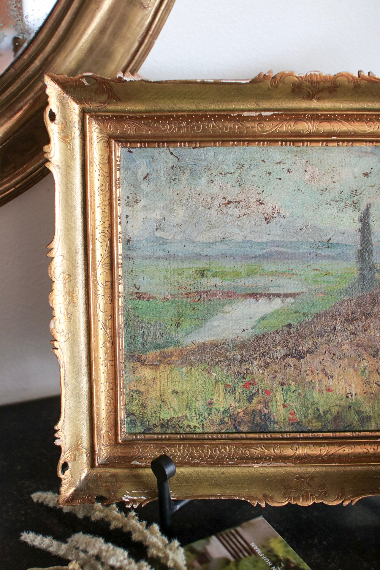 Framed Italian Wildflower Painting