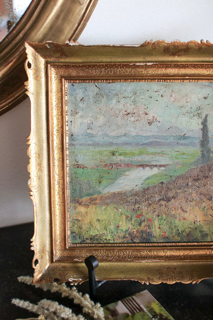 Framed Italian Wildflower Painting