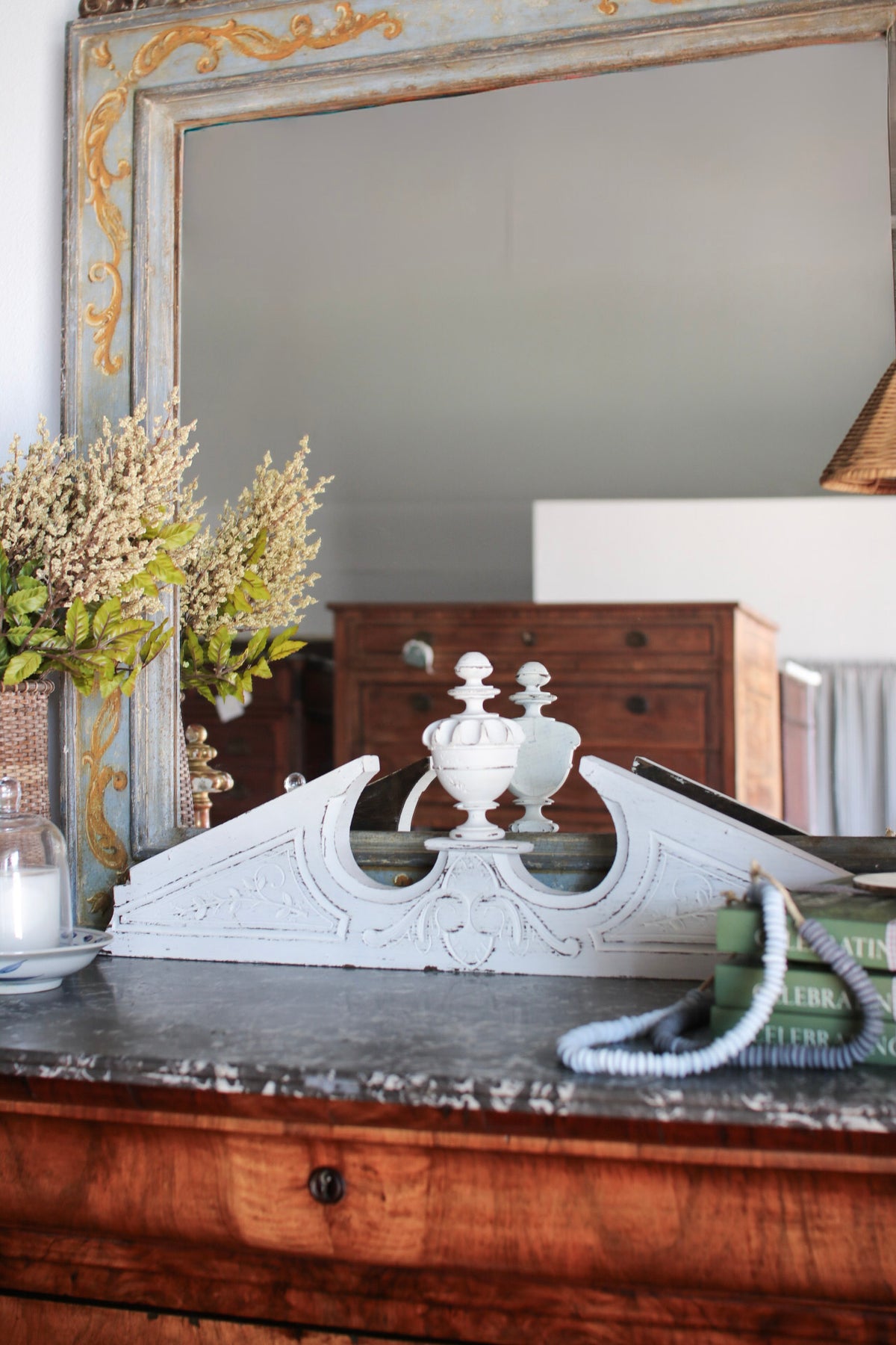 White French Finial Pediment