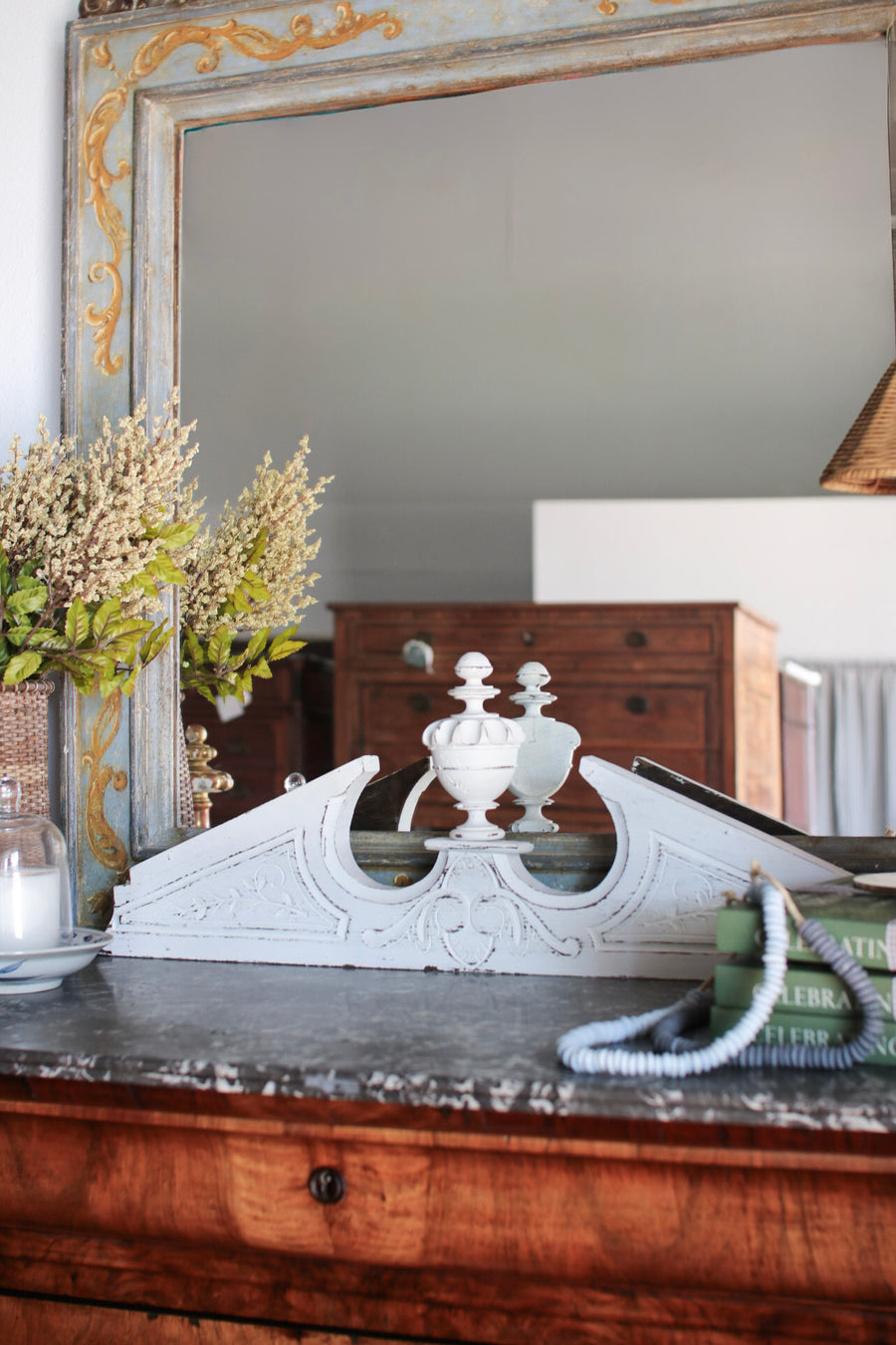 French Finial Pediment in White