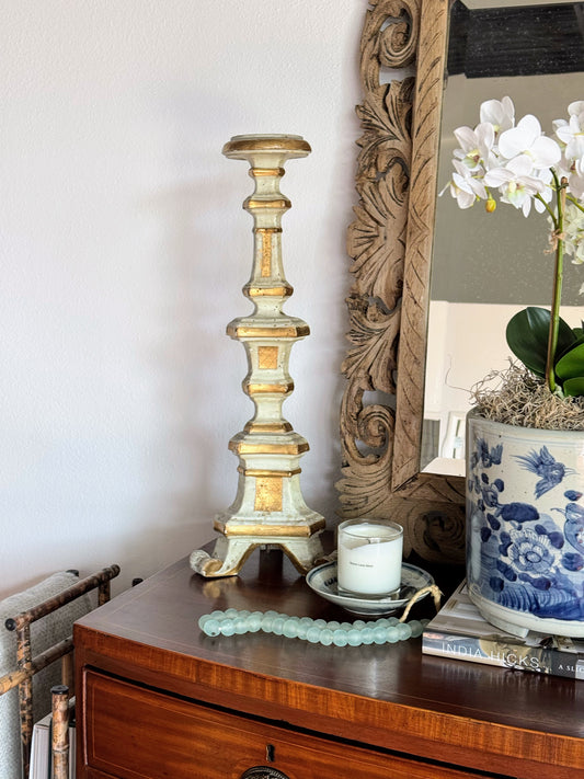 French Painted Candlestick