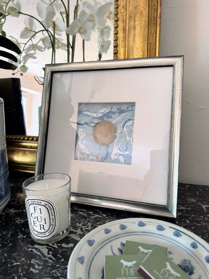 Framed Intaglios Mounted on Marbled Paper