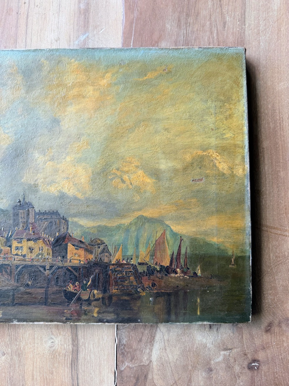 English Oil Painting of Water Scene