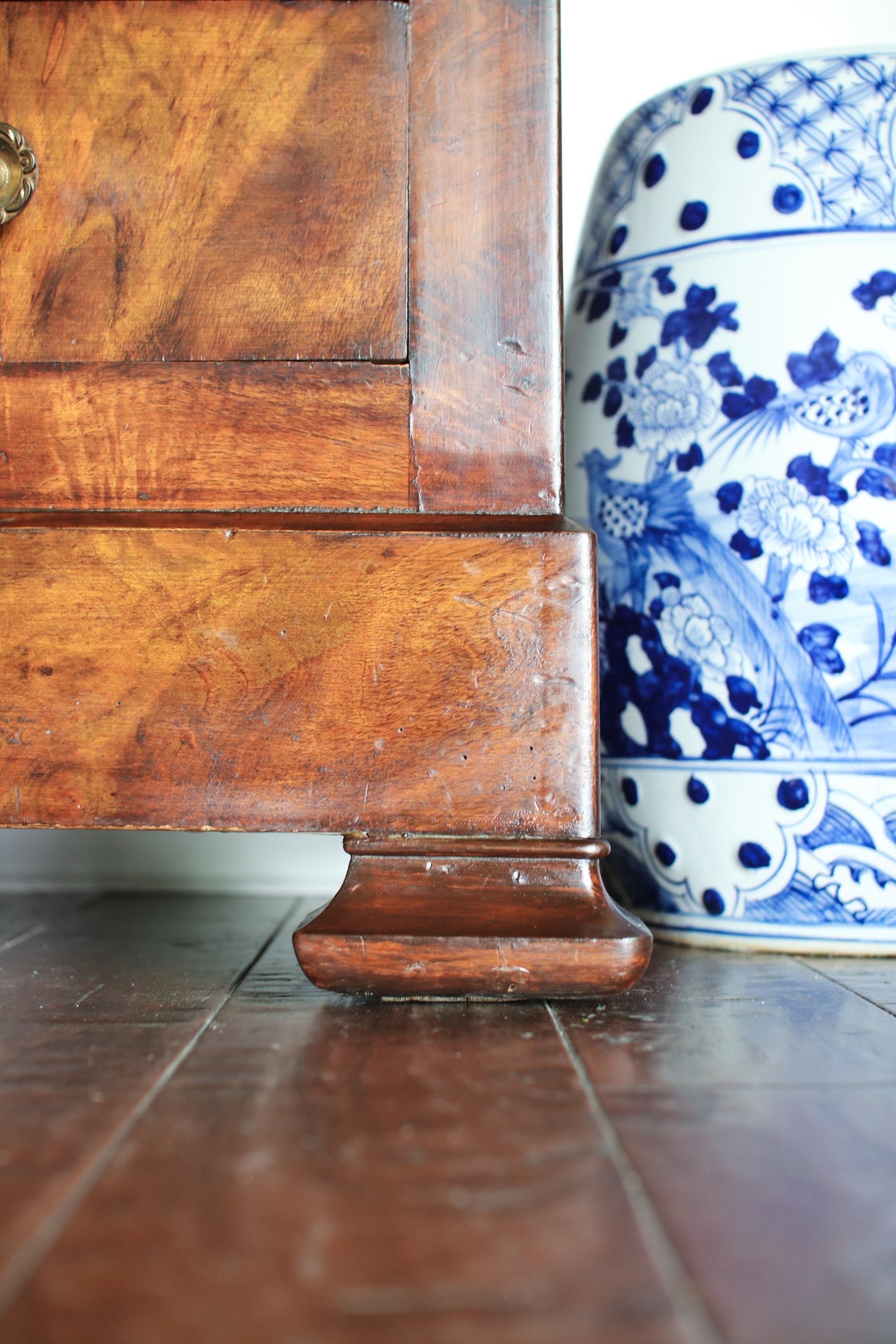 Antique French Louis Philippe Burled Walnut Commode