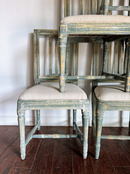 Set of Painted Swedish Chairs