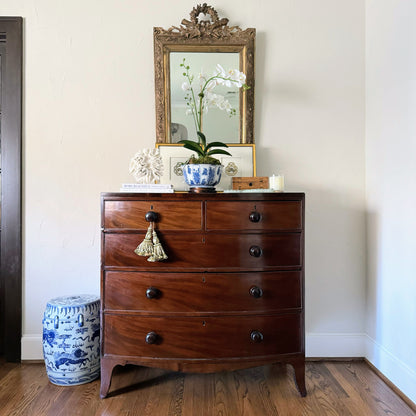 Antique English Bow Front Dresser