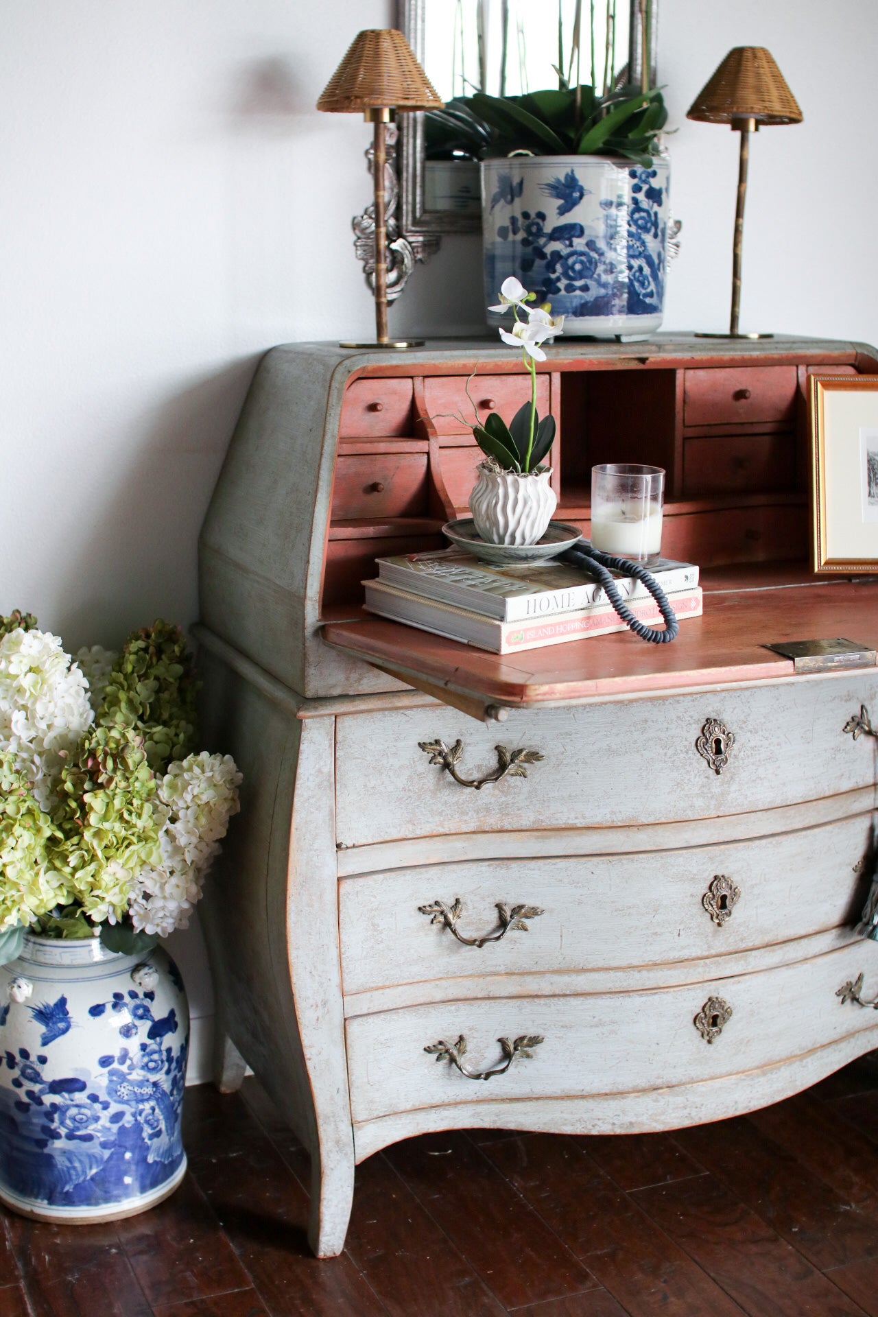 Antique Swedish Drop Front Secretary