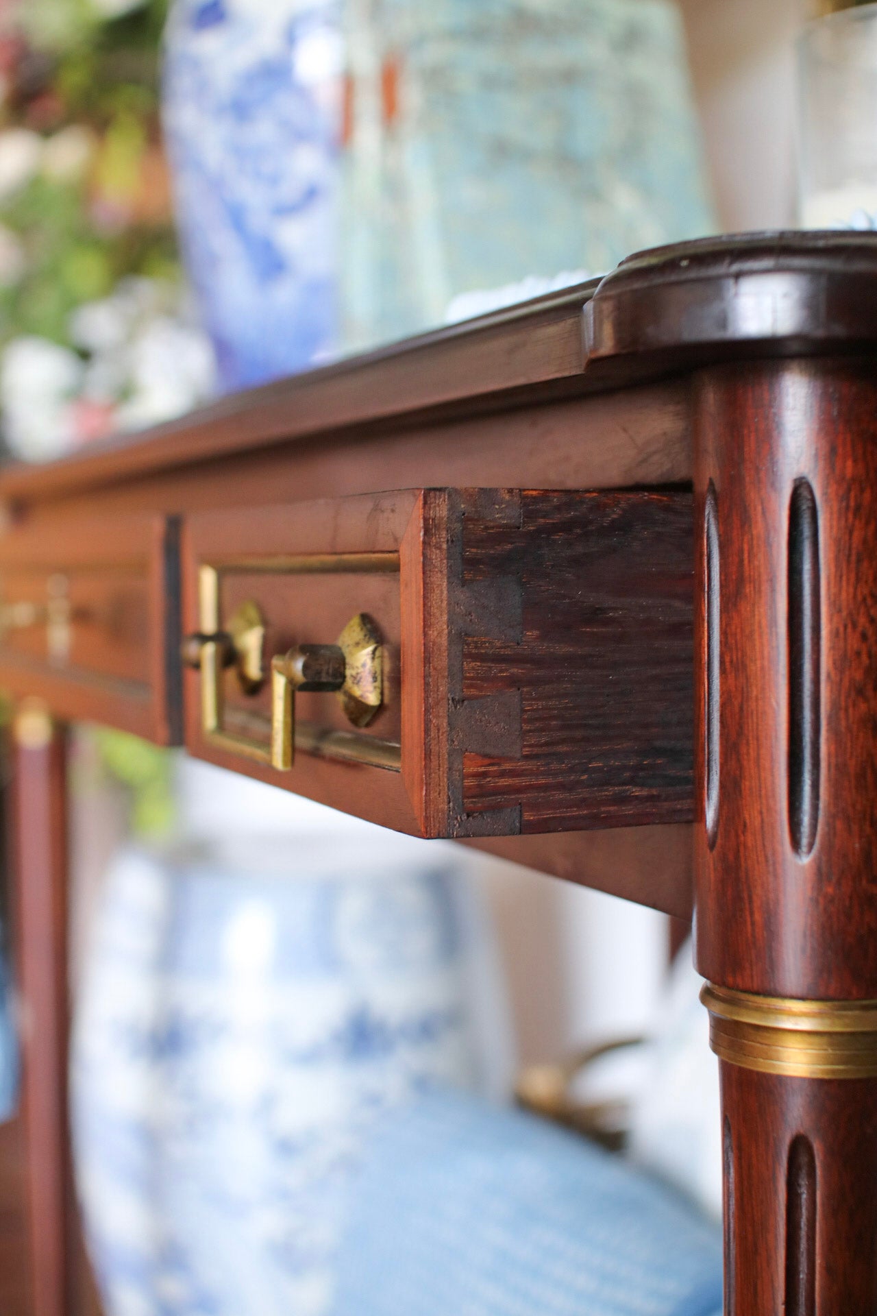 French Louis XVI Leather Top Desk