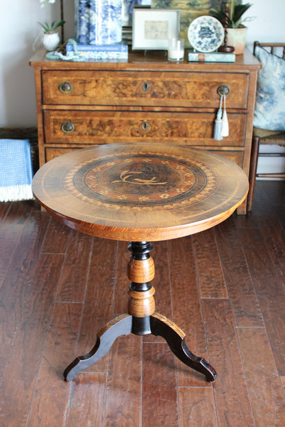 Round Italian Table with Inlay