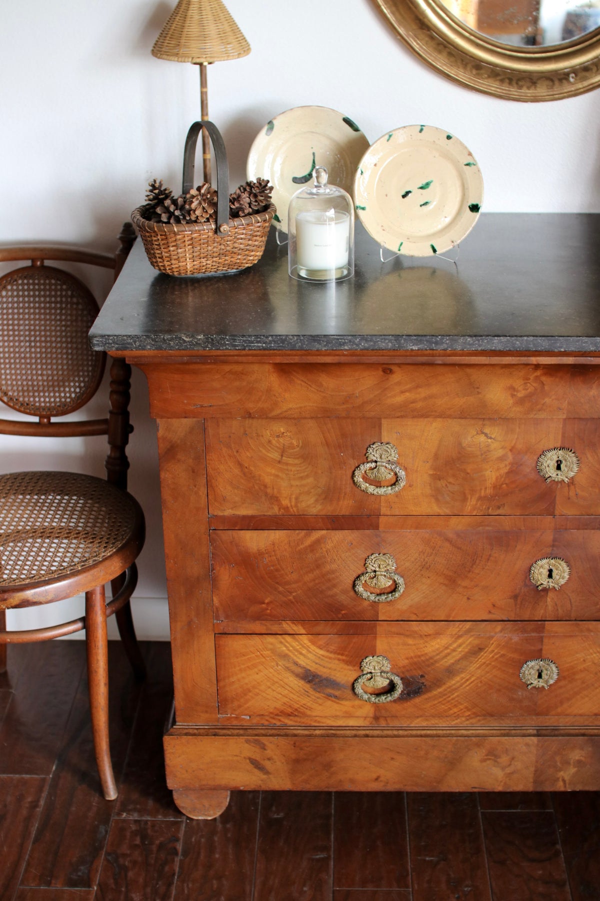 French Louis Philippe Commode with Black Marble