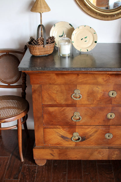 French Louis Philippe Commode with Black Marble