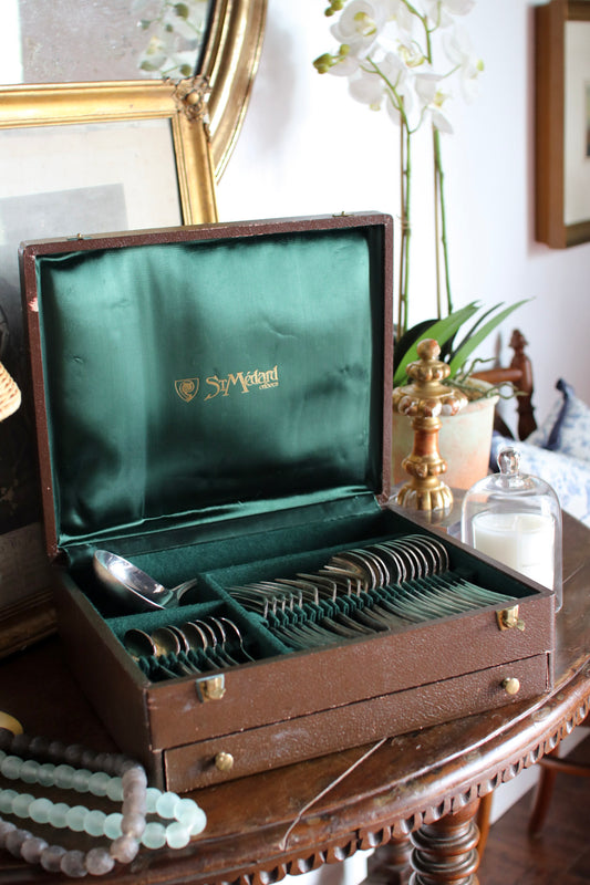 St. Medard Louis XVI Silverplate Flatware Set