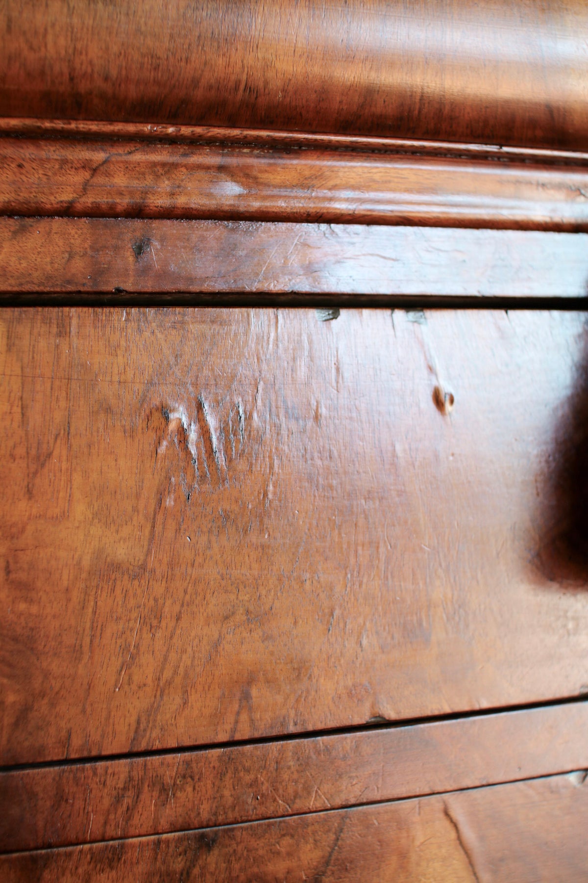 French Louis Philippe Grey Marble Top Commode