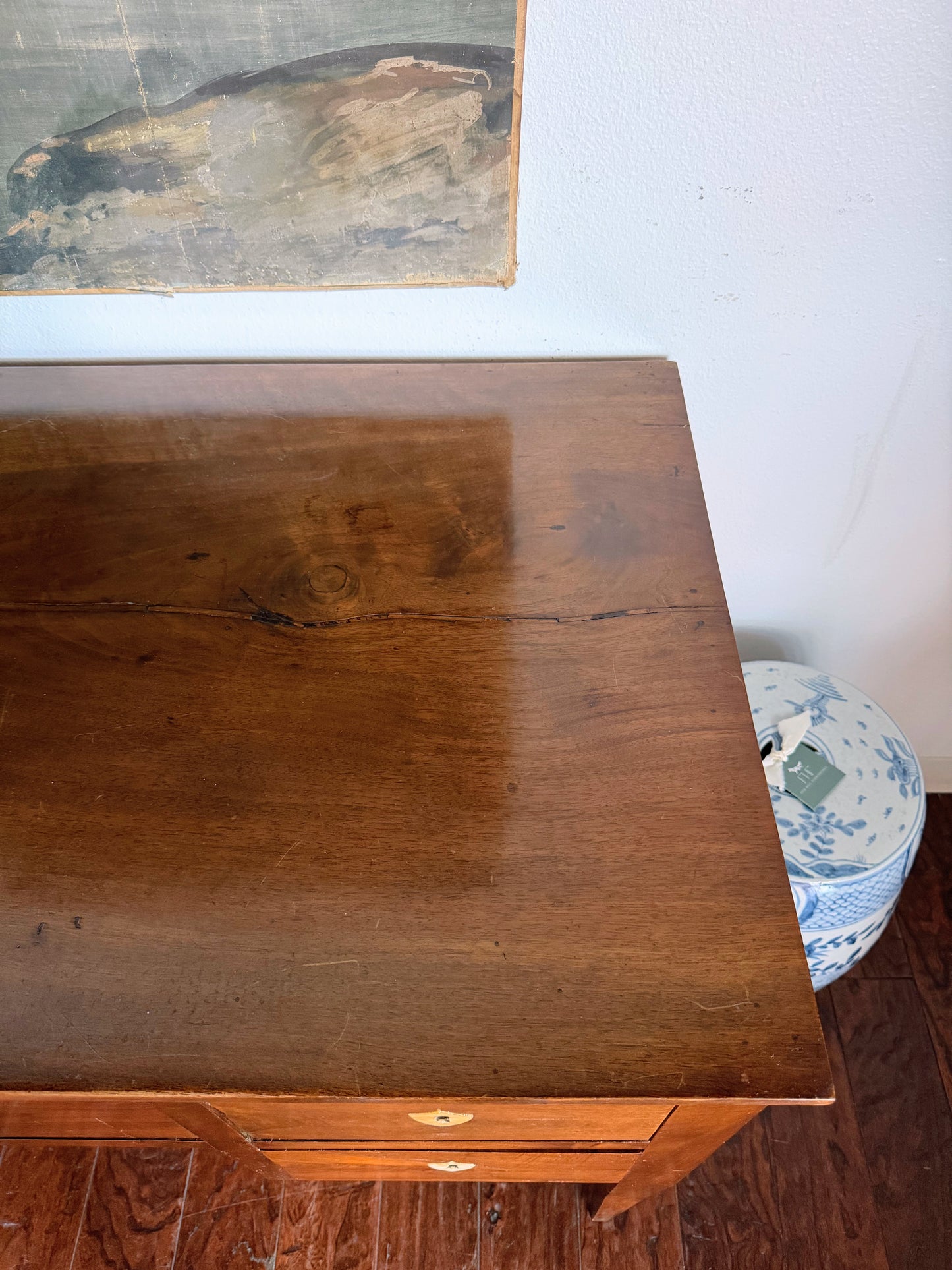 Antique Italian Desk with Shield Escutcheons