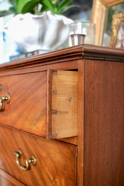 Antique English Flame Mahogany Chest