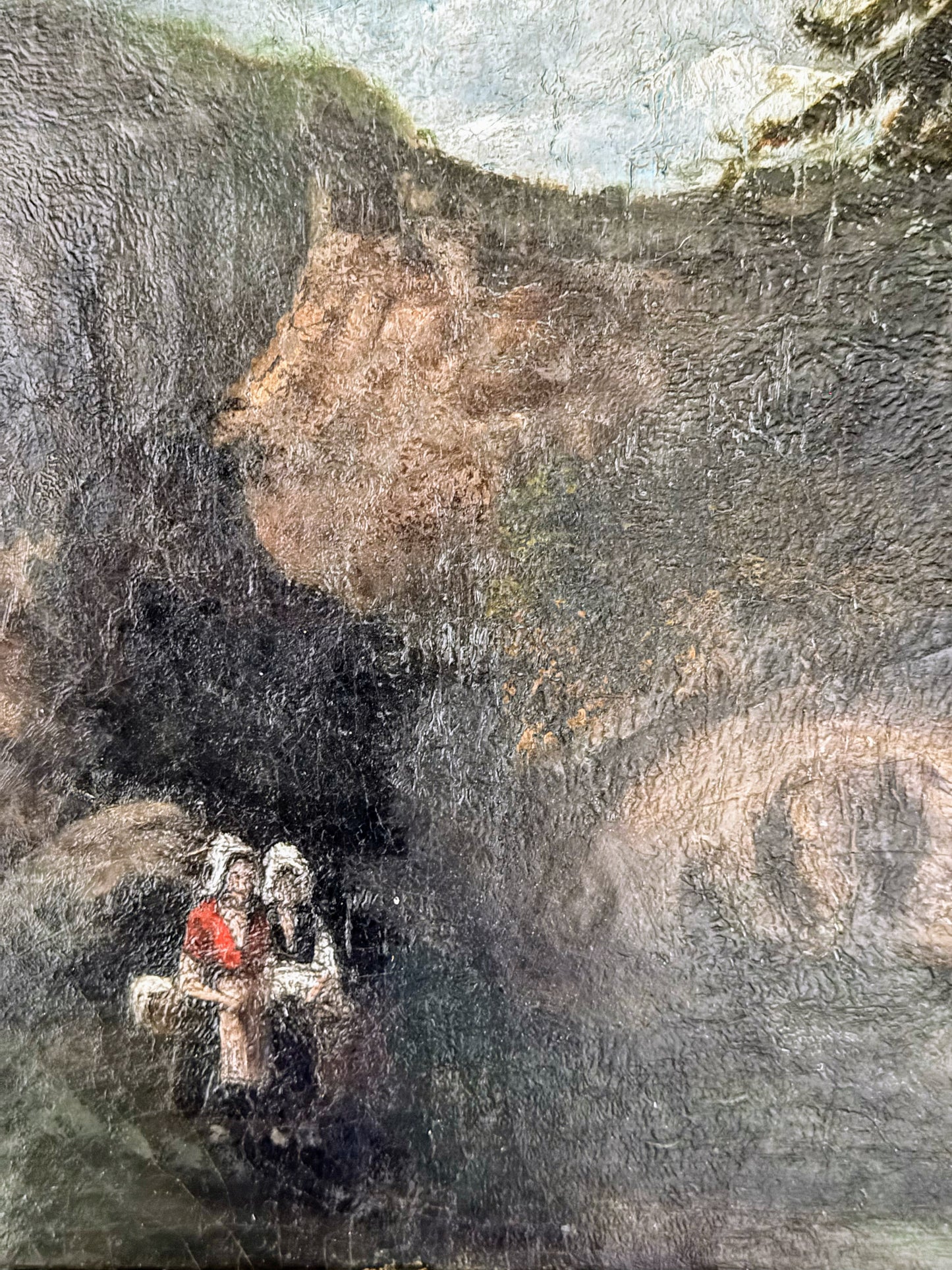 Oil on Canvas of Women Walking In Woods