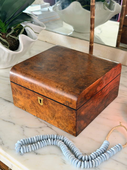 Burled Walnut Stationery Box