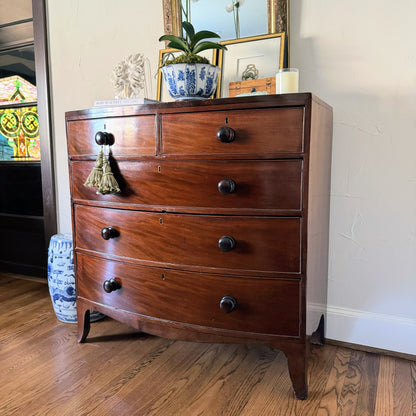 Antique English Bow Front Dresser