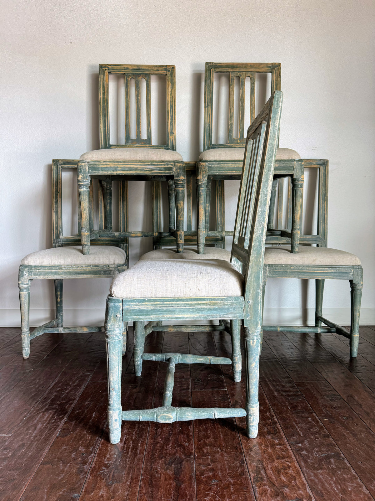 Set of Painted Swedish Chairs