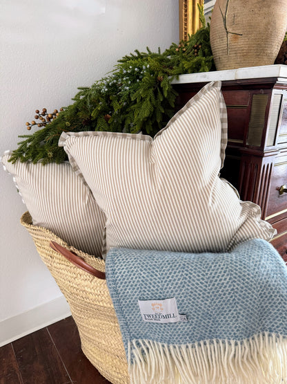 Custom Pillow: 18x18 Made in the UK Stripe & Gingham