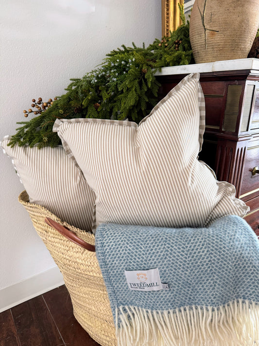 Custom Pillow: 18x18 Made in the UK Stripe & Gingham