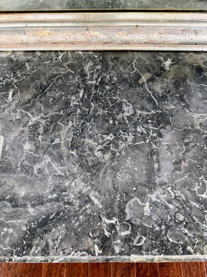 Antique French Louis XVI Grey Marble Top Commode