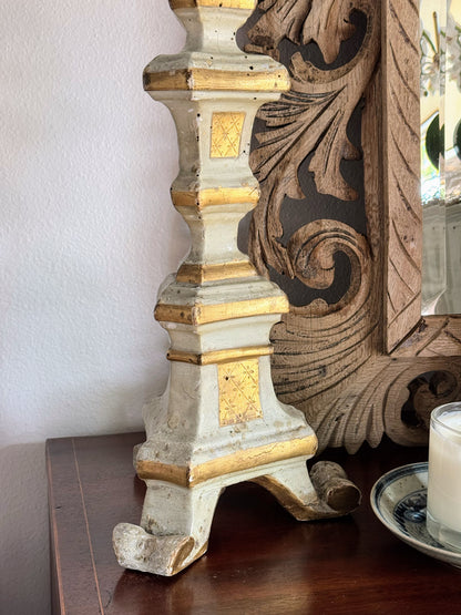 French Painted Candlestick
