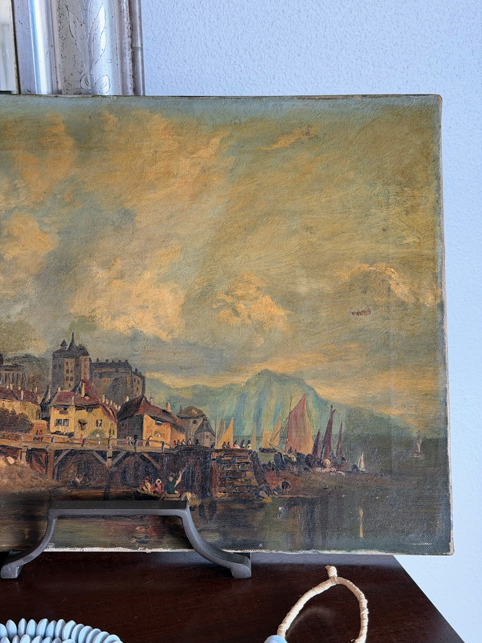 English Oil Painting of Water Scene