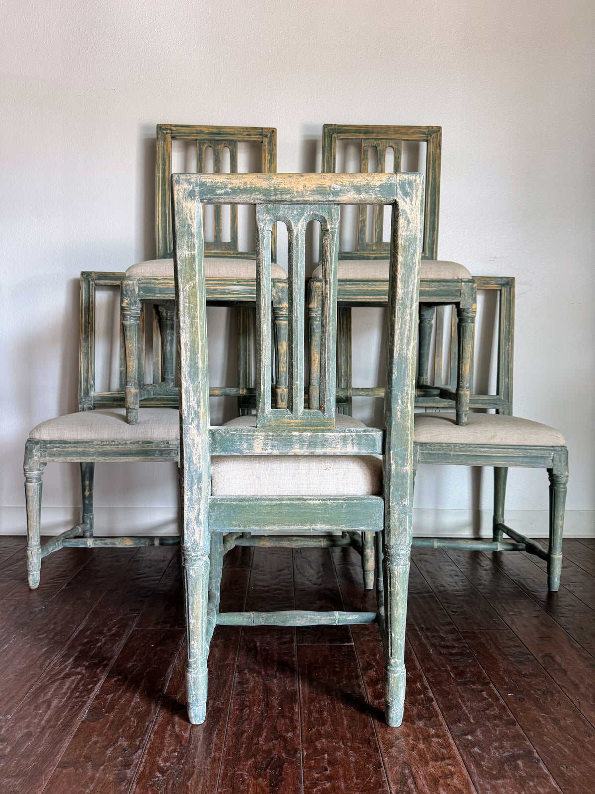 Set of Painted Swedish Chairs