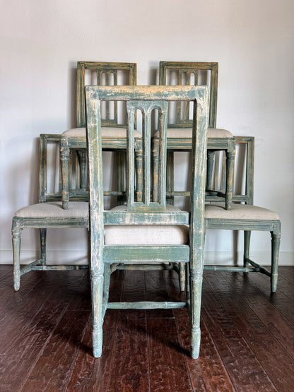 Set of Painted Swedish Chairs