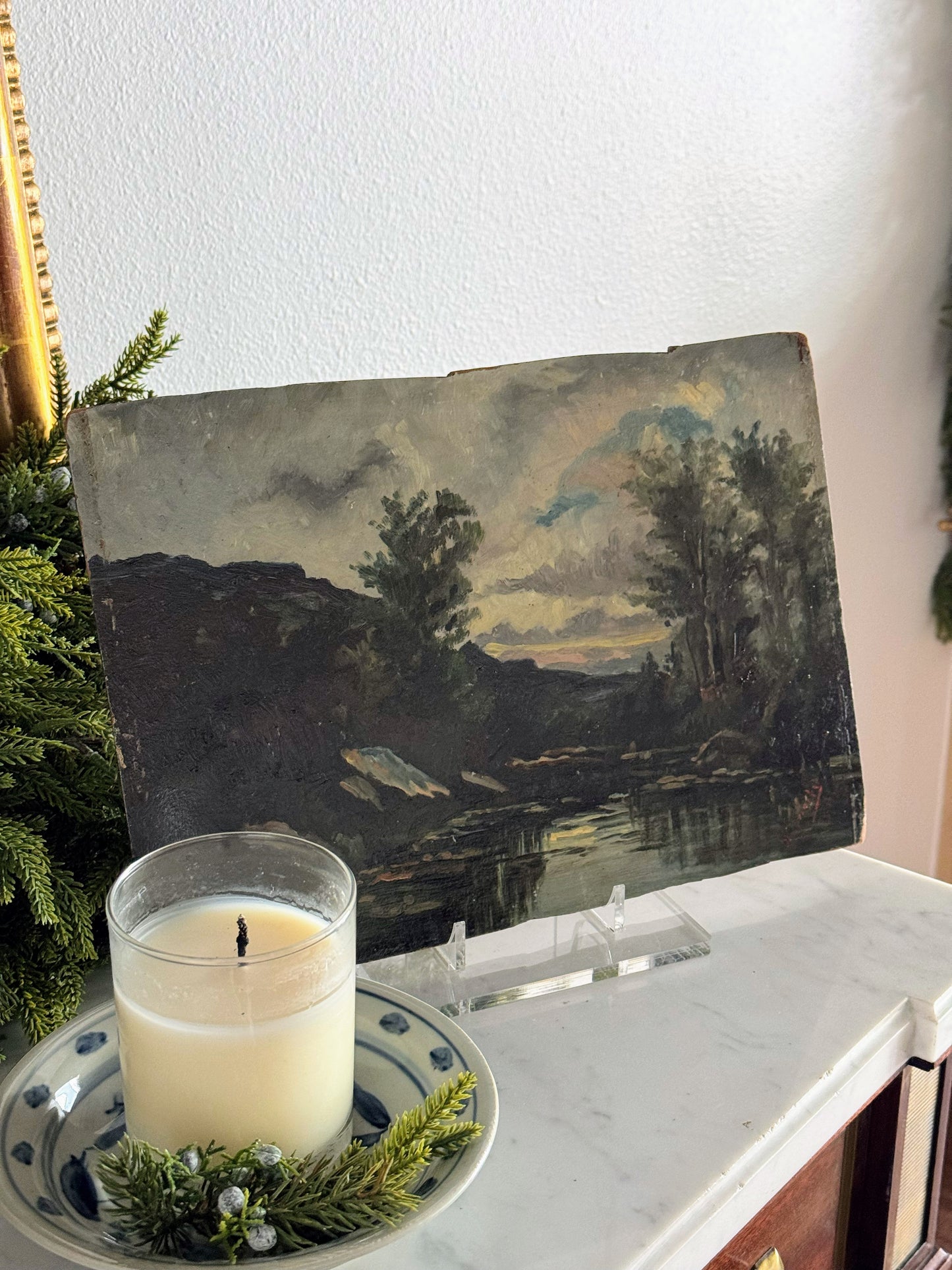 Painting of River on Board