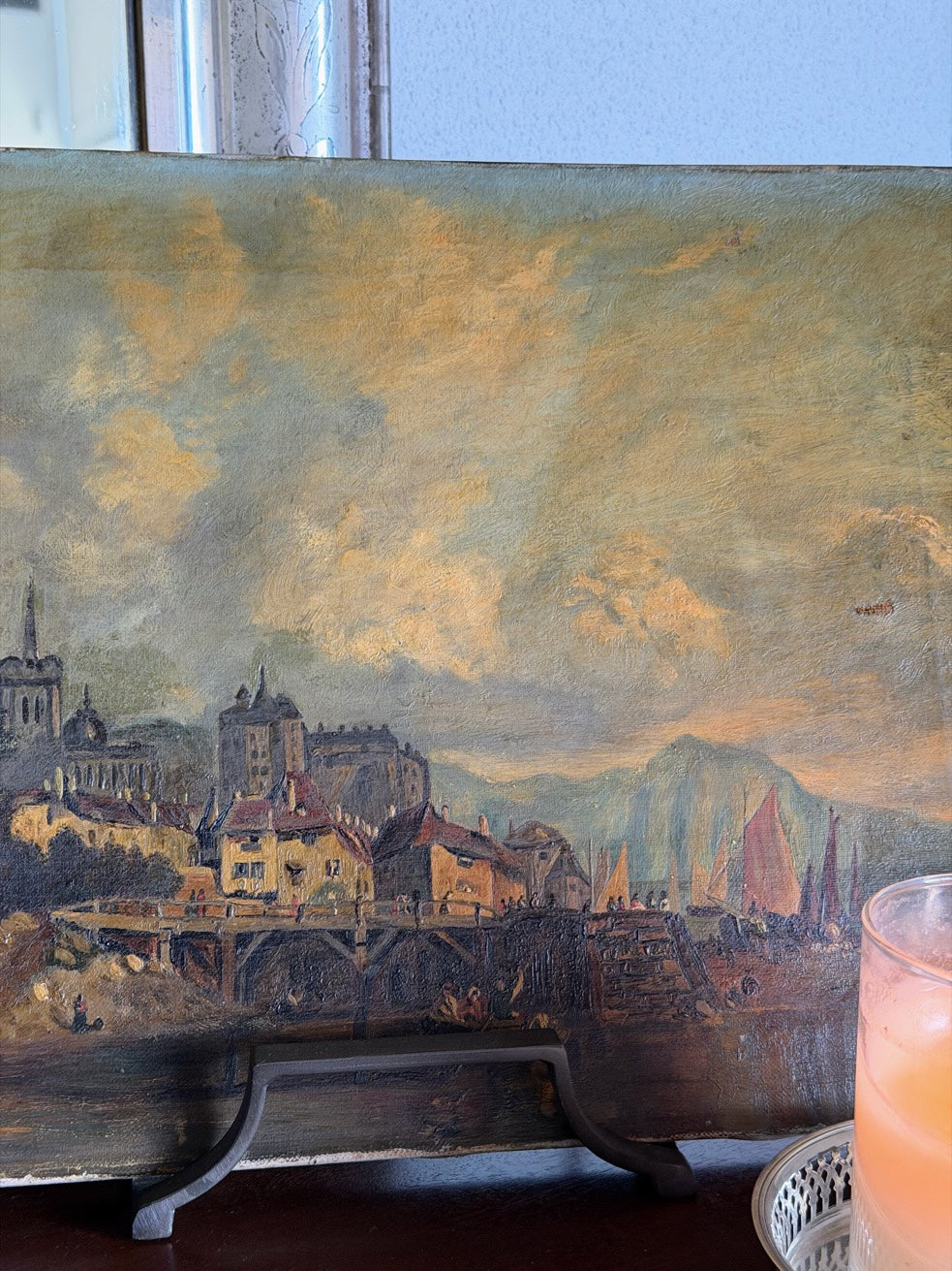 English Oil Painting of Water Scene