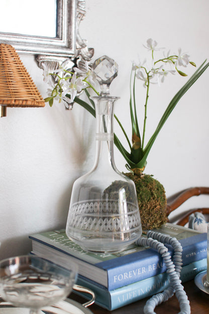 French Etched Glass Decanter