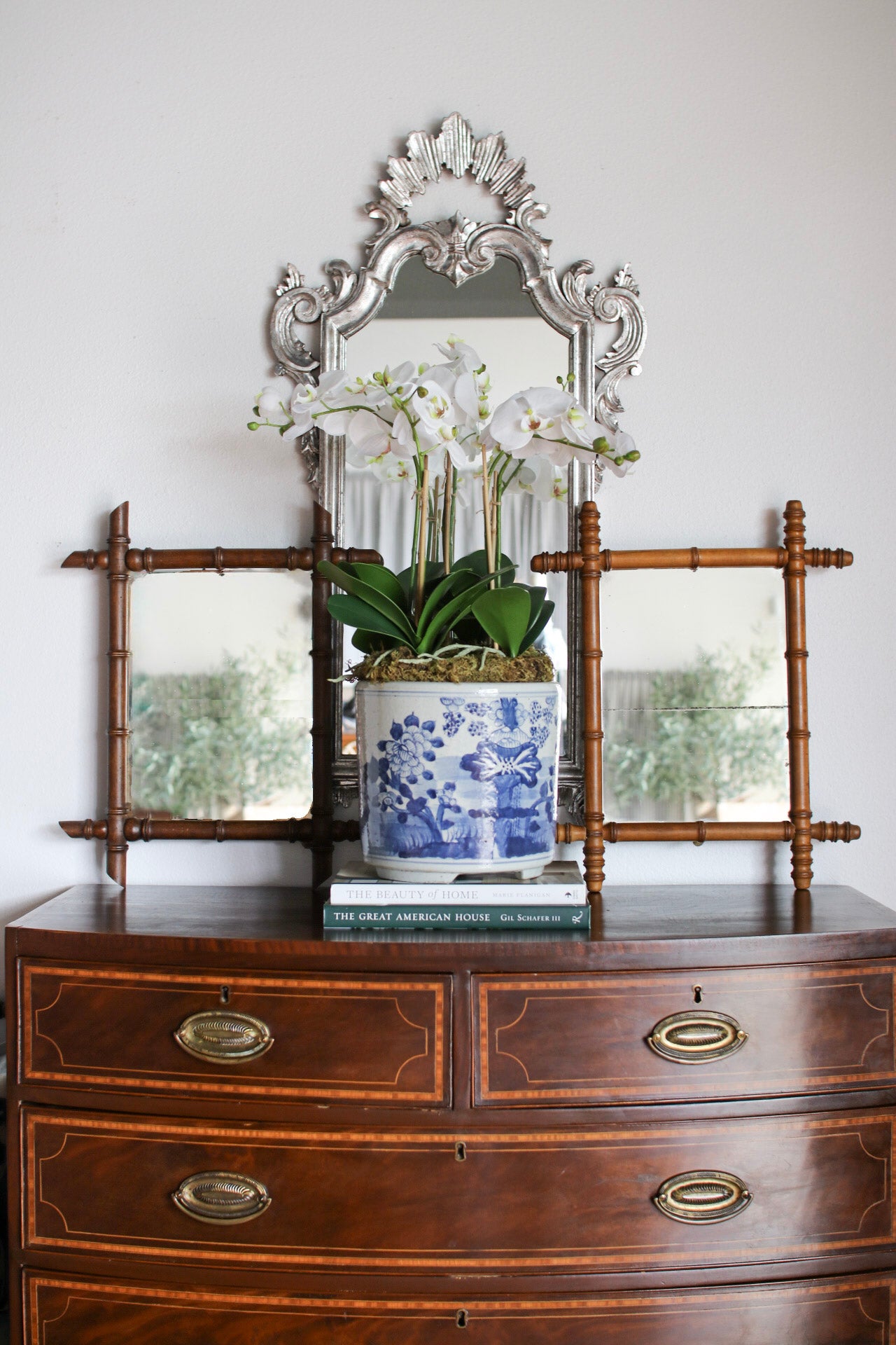 French Faux Bamboo Mirror