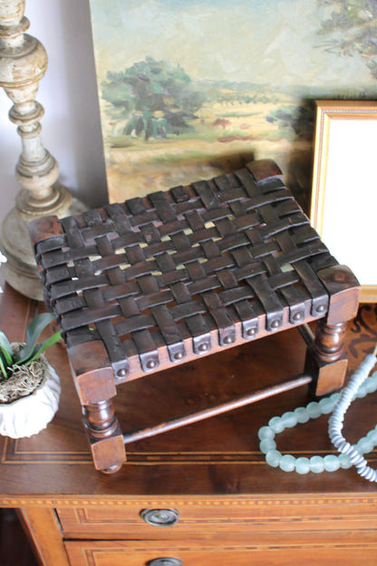English Leather String Stool
