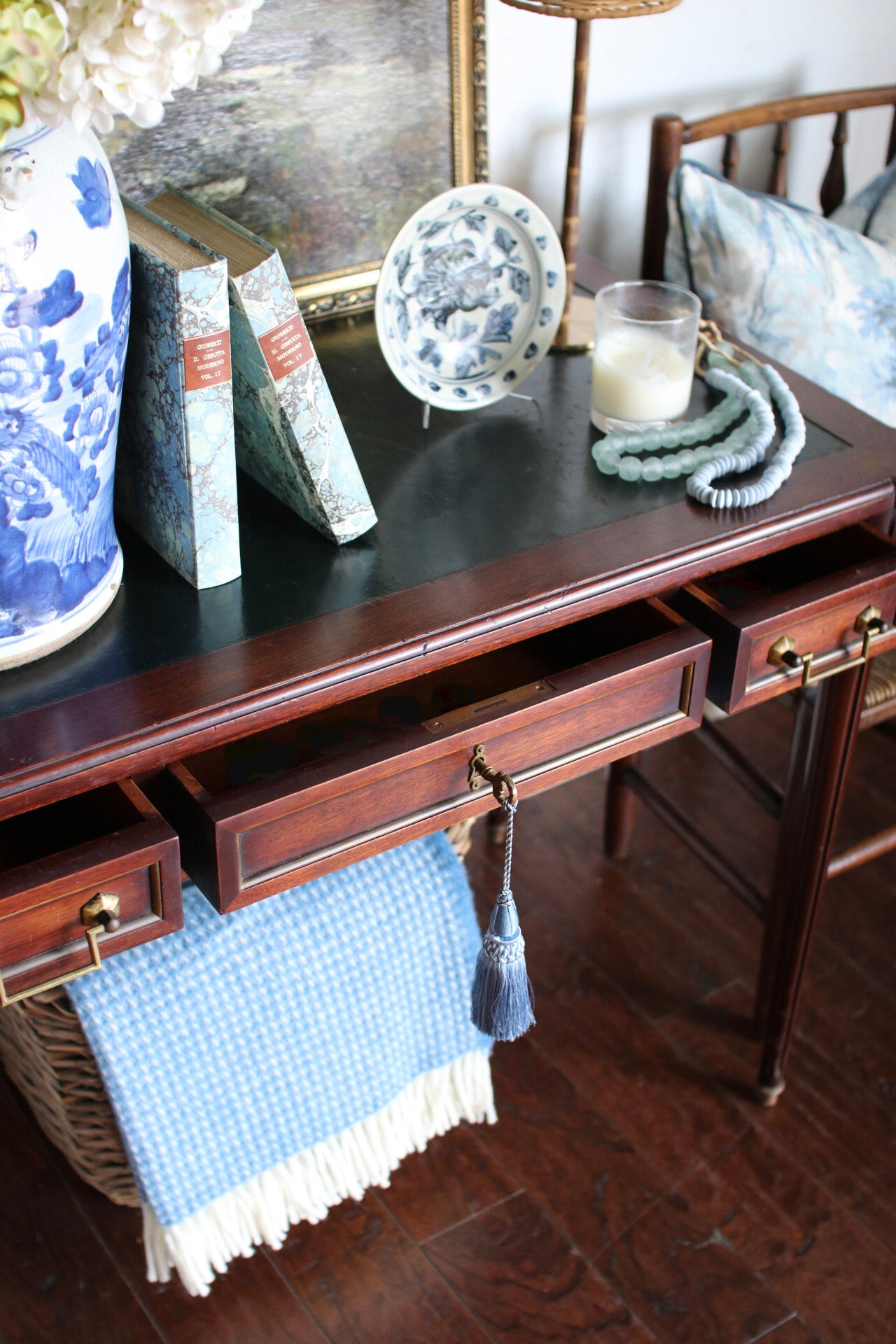 French Louis XVI Leather Top Desk
