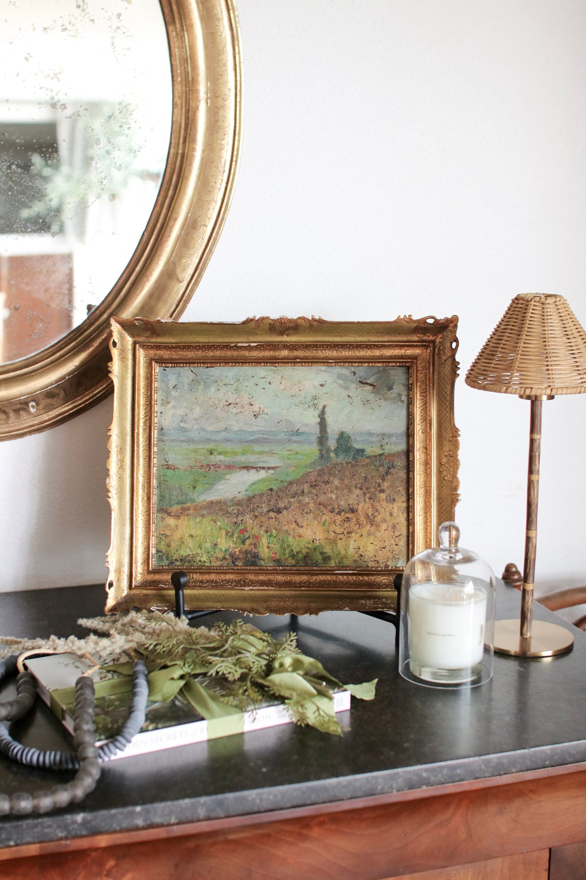Framed Italian Wildflower Painting