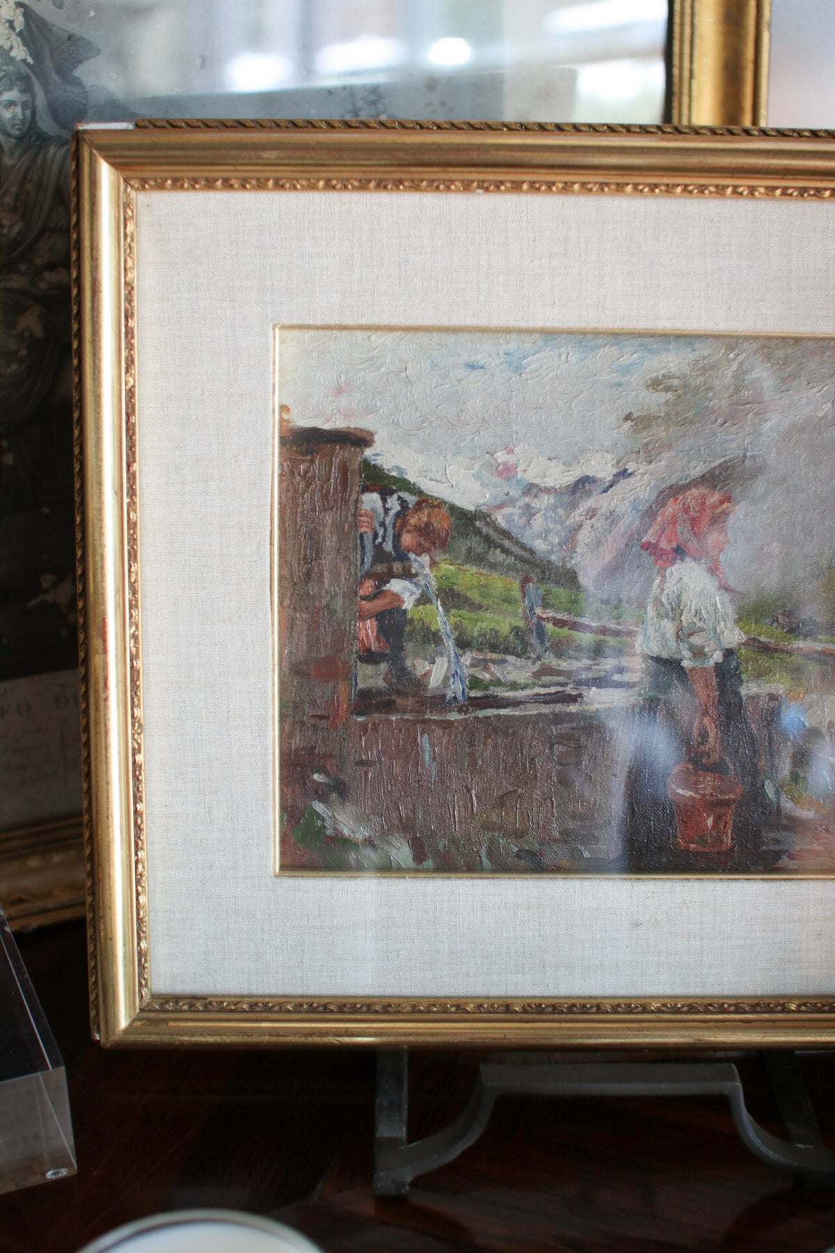 Oil Painting of Woman in Switzerland