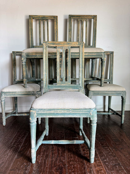 Set of Painted Swedish Chairs