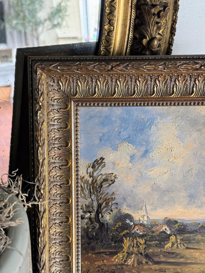 Framed English Windmill Painting