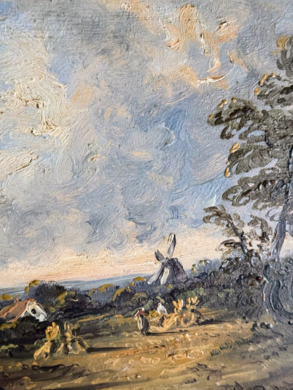 Framed English Windmill Painting