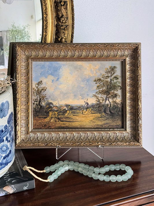 Framed English Windmill Painting