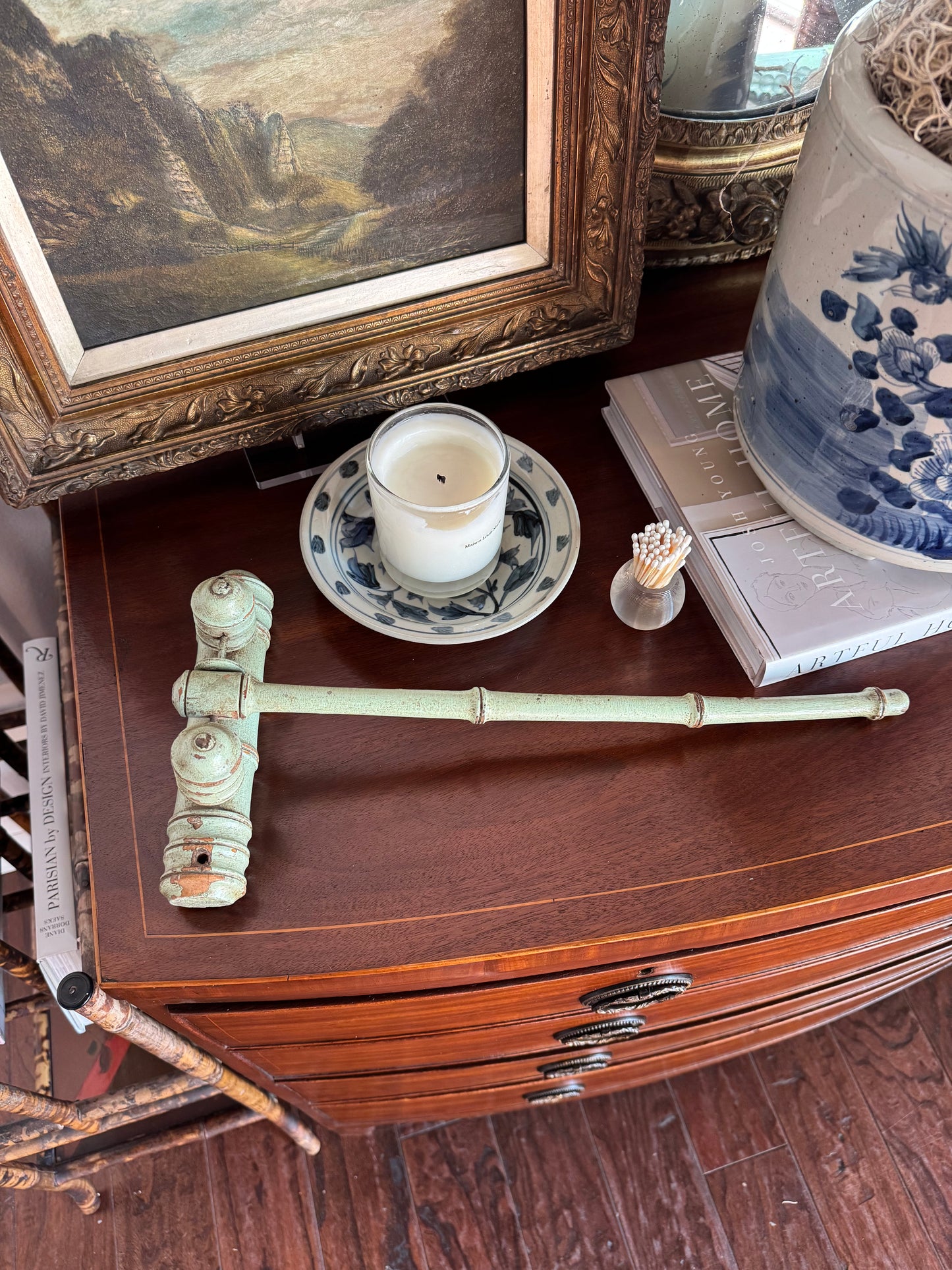 French Faux Bamboo Hand Towel Rack