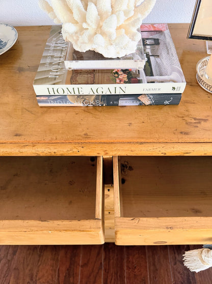 Antique English Pine Chest with Tulip Feet