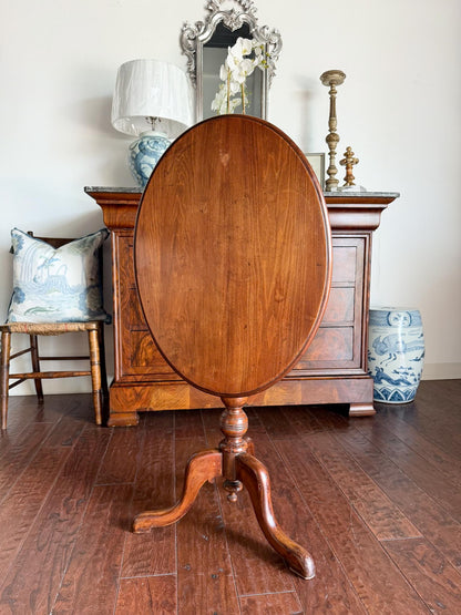 English Oval Tilt Top Table