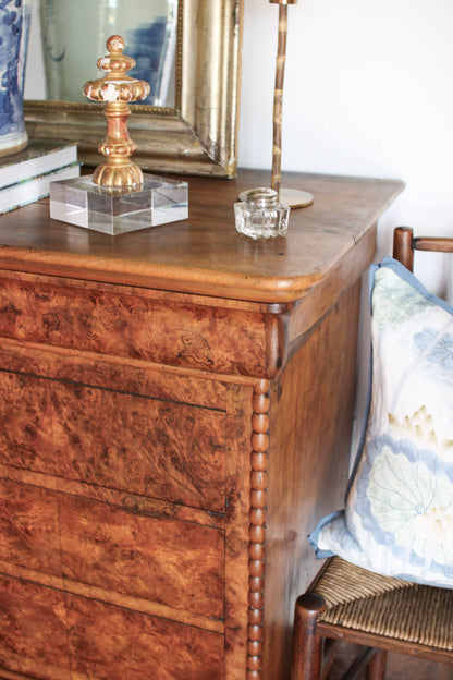 French Louis Phillipe Commode with Bobbin Detailing